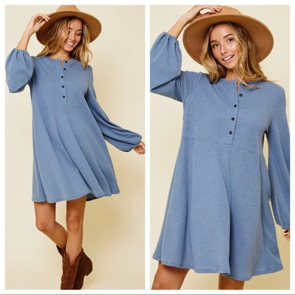 #04All Year Round Perfect Solid Button Up Midi Dress - Picture 2 of 4